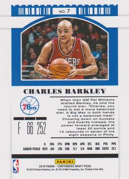 2019 Panini Contenders Draft Picks #7 Charles Barkley Back