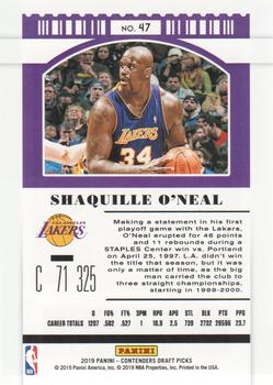 2019 Panini Contenders Draft Picks #47 Shaquille O'Neal Back
