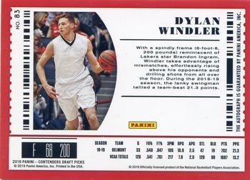 2019 Panini Contenders Draft Picks #83 Dylan Windler Back