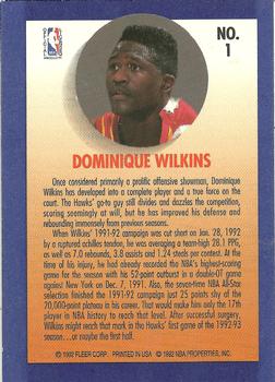 1992-93 Fleer - Team Leaders #1 Dominique Wilkins Back