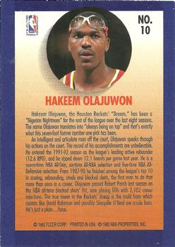 1992-93 Fleer - Team Leaders #10 Hakeem Olajuwon Back