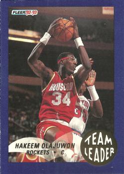 1992-93 Fleer - Team Leaders #10 Hakeem Olajuwon Front