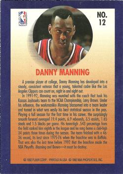 1992-93 Fleer - Team Leaders #12 Danny Manning Back