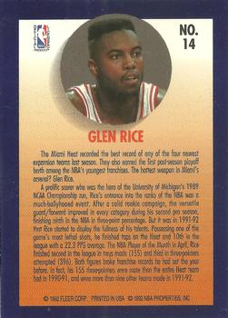 1992-93 Fleer - Team Leaders #14 Glen Rice Back