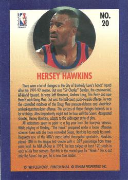 1992-93 Fleer - Team Leaders #20 Hersey Hawkins Back