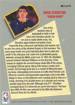 1992-93 Fleer - Total D #6 John Stockton Back