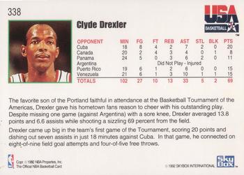 1992-93 Hoops #338 Clyde Drexler Back