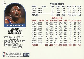 1992-93 Hoops #62 Mark Aguirre Back