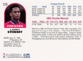 1992-93 Hoops #238 Larry Stewart Back