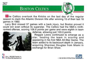 1992-93 Hoops #267 Boston Celtics Back