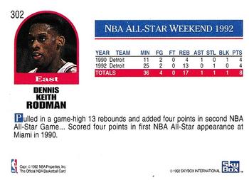 1992-93 Hoops #302 Dennis Rodman Back
