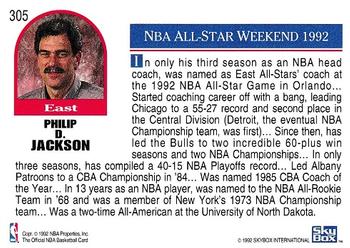 1992-93 Hoops #305 Phil Jackson Back