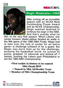 1992-93 Hoops #328 Magic Johnson Back