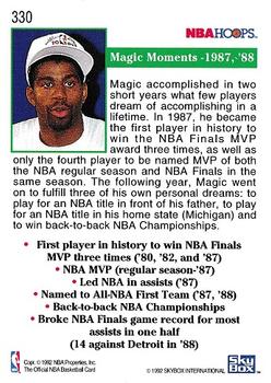 1992-93 Hoops #330 Magic Johnson Back