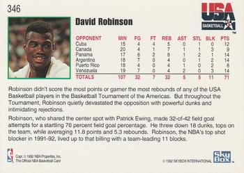 1992-93 Hoops #346 David Robinson Back