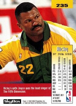 1992-93 SkyBox #235 Ricky Pierce Back