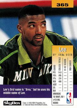 1992-93 SkyBox #365 Lee Mayberry Back