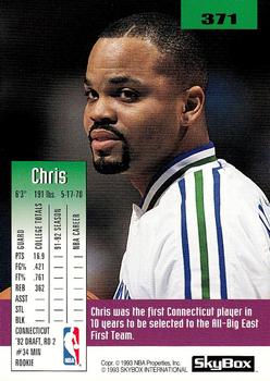 1992-93 SkyBox #371 Chris Smith Back