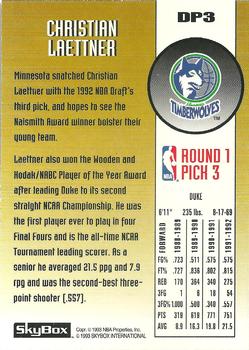 1992-93 SkyBox - Draft Picks #DP3 Christian Laettner Back