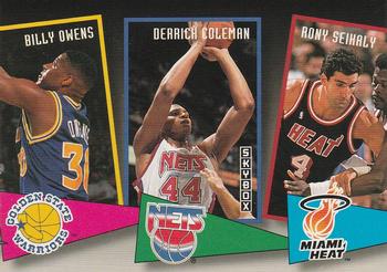 1992-93 SkyBox - School Ties #ST8 Billy Owens / Derrick Coleman / Rony Seikaly Front