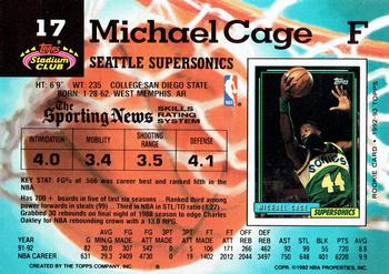 1992-93 Stadium Club #17 Michael Cage Back