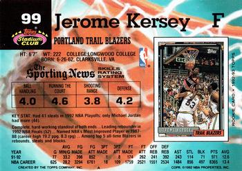 1992-93 Stadium Club #99 Jerome Kersey Back