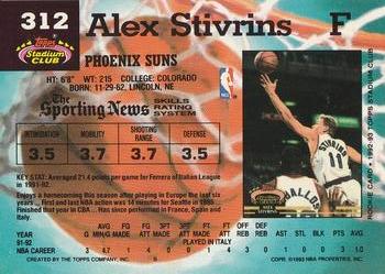 1992-93 Stadium Club #312 Alex Stivrins Back