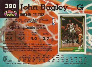 1992-93 Stadium Club #398 John Bagley Back