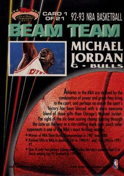 1992-93 Stadium Club - Beam Team #1 Michael Jordan Back