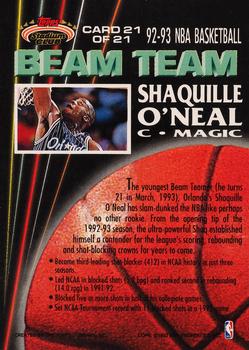 1992-93 Stadium Club - Beam Team #21 Shaquille O'Neal Back