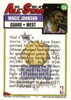 1992-93 Topps #126 Magic Johnson Back