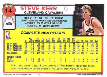 1992-93 Topps #14 Steve Kerr Back