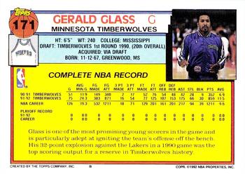 1992-93 Topps #171 Gerald Glass Back