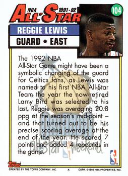 1992-93 Topps #104 Reggie Lewis Back
