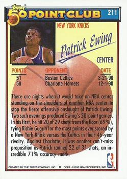 1992-93 Topps #211 Patrick Ewing Back