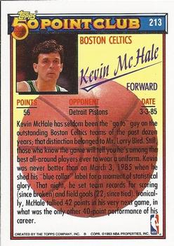 1992-93 Topps #213 Kevin McHale Back
