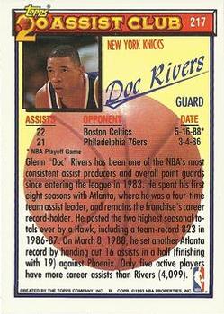 1992-93 Topps #217 Doc Rivers Back