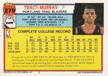 1992-93 Topps #279 Tracy Murray Back
