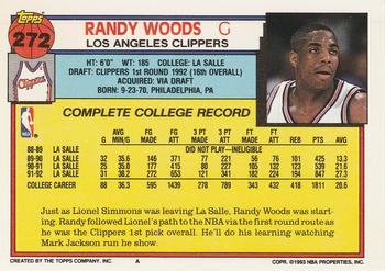 1992-93 Topps #272 Randy Woods Back