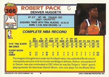 1992-93 Topps #366 Robert Pack Back