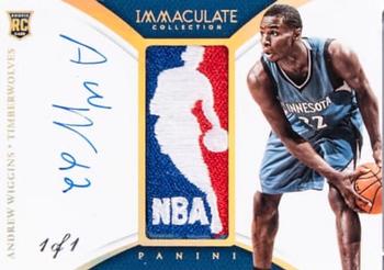 2014-15 Panini Immaculate Collection - Rookie Patch Autographs Logoman #101 Andrew Wiggins Front
