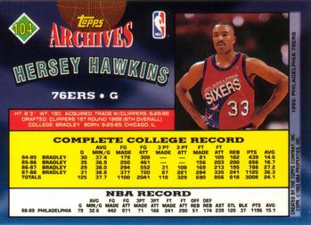1992-93 Topps Archives #104 Hersey Hawkins Back