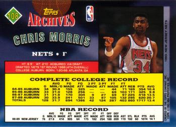 1992-93 Topps Archives #108 Chris Morris Back