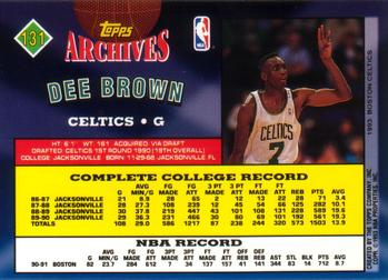 1992-93 Topps Archives #131 Dee Brown Back