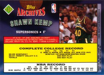 1992-93 Topps Archives #136 Shawn Kemp Back