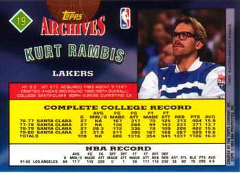1992-93 Topps Archives #19 Kurt Rambis Back