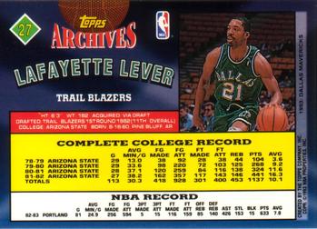 1992-93 Topps Archives #27 Lafayette Lever Back