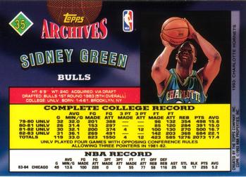 1992-93 Topps Archives #35 Sidney Green Back