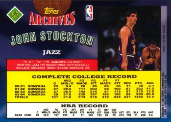 1992-93 Topps Archives #57 John Stockton Back