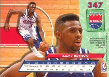 1992-93 Ultra #347 Randy Brown Back